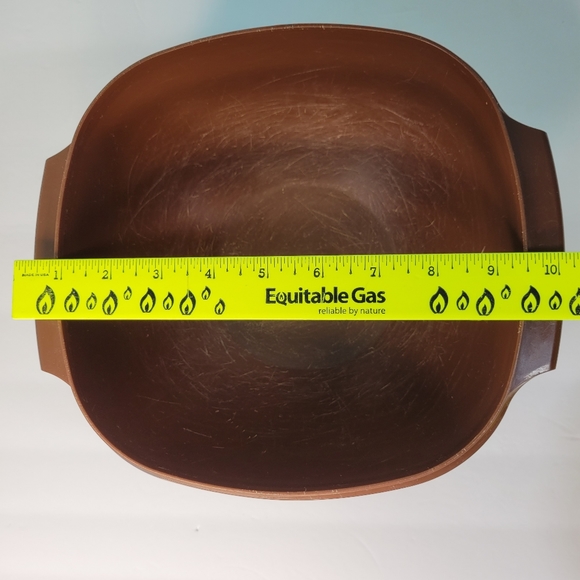 TUPPERWARE SERVALIER 858-4 Brown Bowl (Yellow bowl 836-8 Lid 837-6 Damaged) VTG - Picture 7 of 16